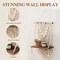 Single-Tier Macramé Boho Wall Hanging Shelf – Handmade Wooden Floating Shelf, Bohemian Woven Plant Holder, Mini Chic Organizer for Bathroom, Bedroom, Nursery, or Western Home Décor, Perfect Gift